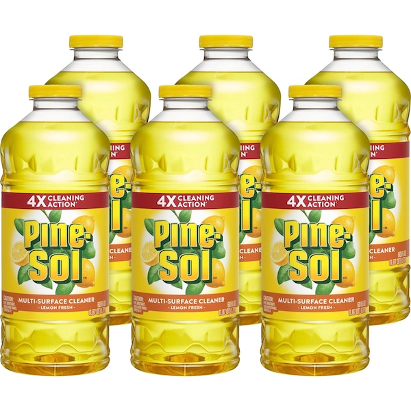 PineSol All Purpose MultiSurface Cleaner, 60 fl oz (1.9 quart) Lemon Fresh, 6 PK CLO40239CT Zoro